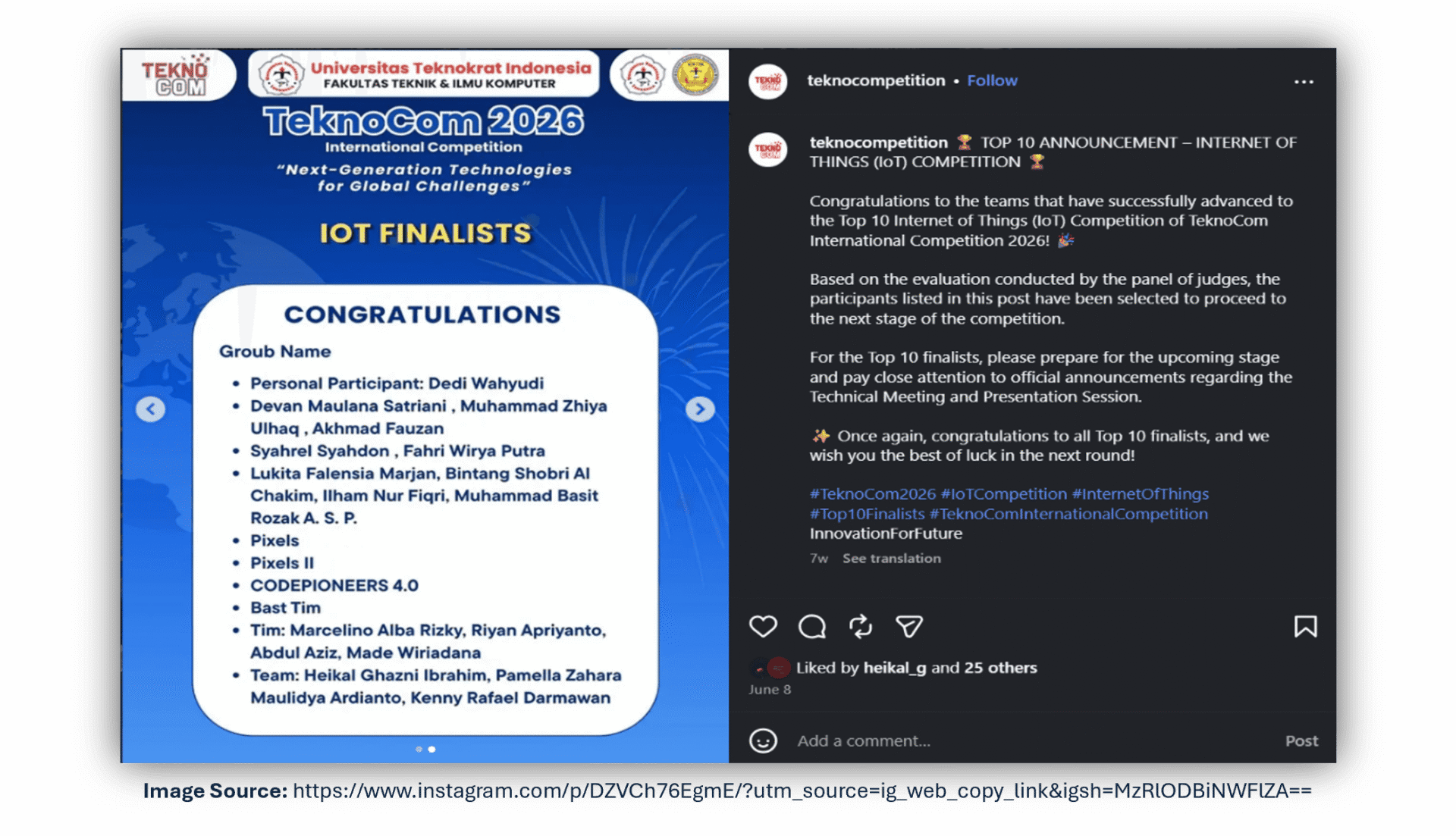 IoT Competition - Finalis Announcement - TeknoCom 2026