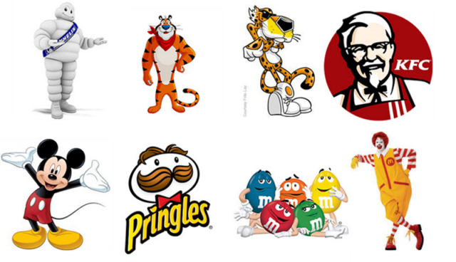 Berbagai contoh Maskot yang merepresentasikan berbagai jenis Brand ternama
