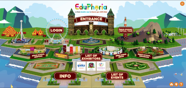Tampilan utama event Eduphoria, menggunakan konsep full color