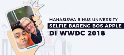 Mahasiswa BINUS UNIVERSITY Selfie Bareng Boss Apple di WWDC 2018