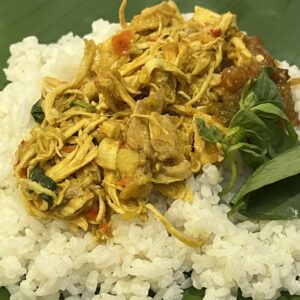 Nasi bakar ayam suwir