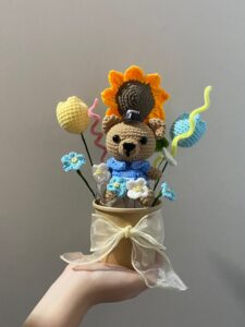 Bear Flower Crochet Bouquet - Small Size
