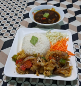 Nasi Ayam Lada Hitam