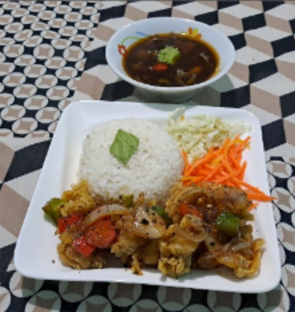 Nasi Ayam Lada Hitam