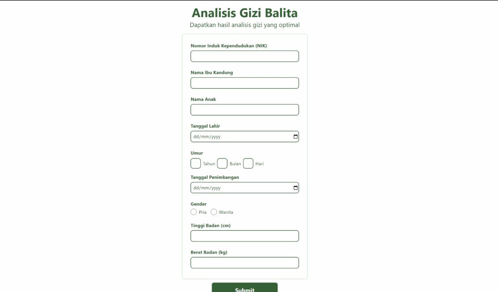 Aplikasi Deteksi Gizi Balita Pasien Puskesmas Sawah Besar Berbasis Web dan Data Mining