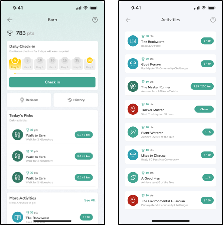 TreeMiles : Aplikasi gamifikasi yang menghubungkan gaya hidup sehat dengan aksi lingkungan.