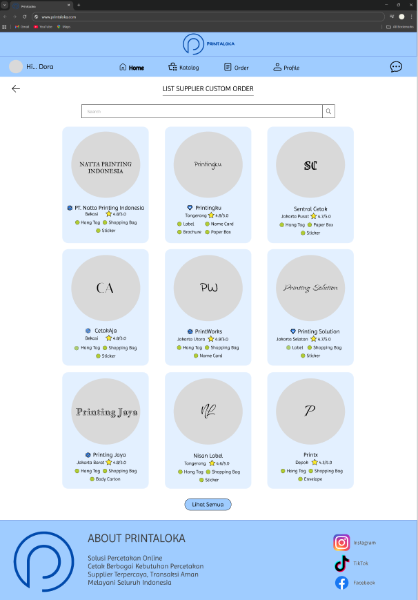 Perancangan sistem marketplace percetakan terintegrasi yang menghubungkan UKM dan supplier. 
