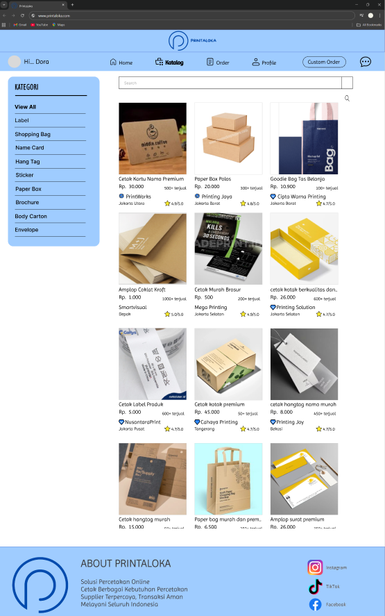 Perancangan sistem marketplace percetakan terintegrasi yang menghubungkan UKM dan supplier. 