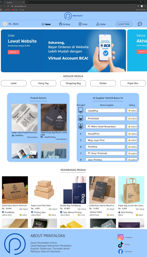 Perancangan sistem marketplace percetakan terintegrasi yang menghubungkan UKM dan supplier. 