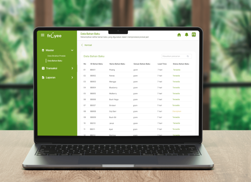 Sistem informasi pengendalian persediaan bahan baku berbasis website 