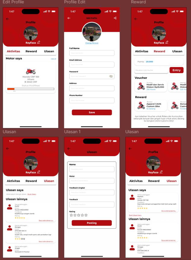 Sistem E-CRM Berupa Aplikasi Mobile Dan Website CAOS Custom Bike 