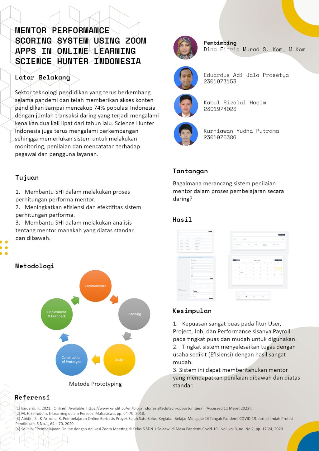 Mentor Performance Scoring System using Zoom in Online Learning Science Hunter Indonesia