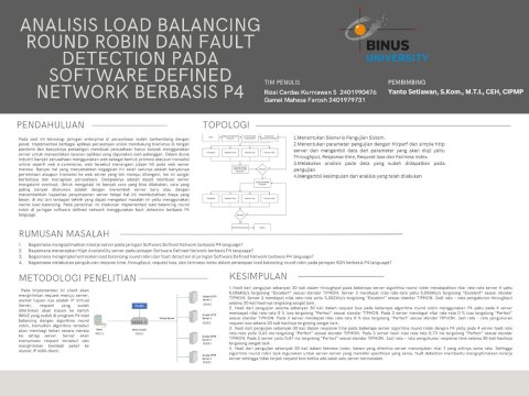 Analisis Load Balancing Round Robin dan Fault Detection pada Software Defined Network Berbasis P4
