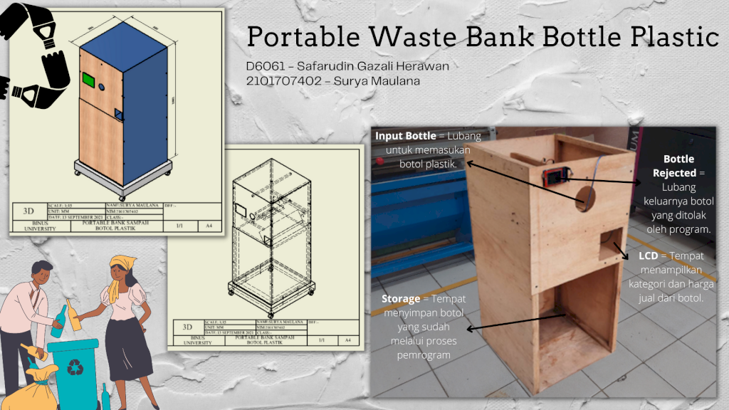 Portable Bank Sampah Untuk Botol Plastik Berdasarkan Berat Dan Kategori Botol