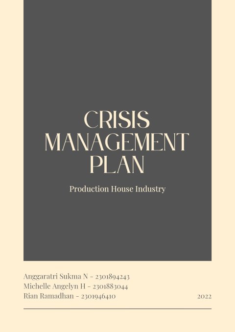 Crisis Manual Book (Production House) 