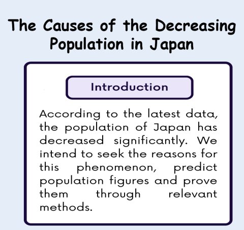 The Causes of the Decreasing Population in Japan