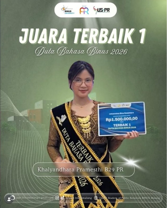 Juara Terbaik 1 Duta Bahasa Binus 2026