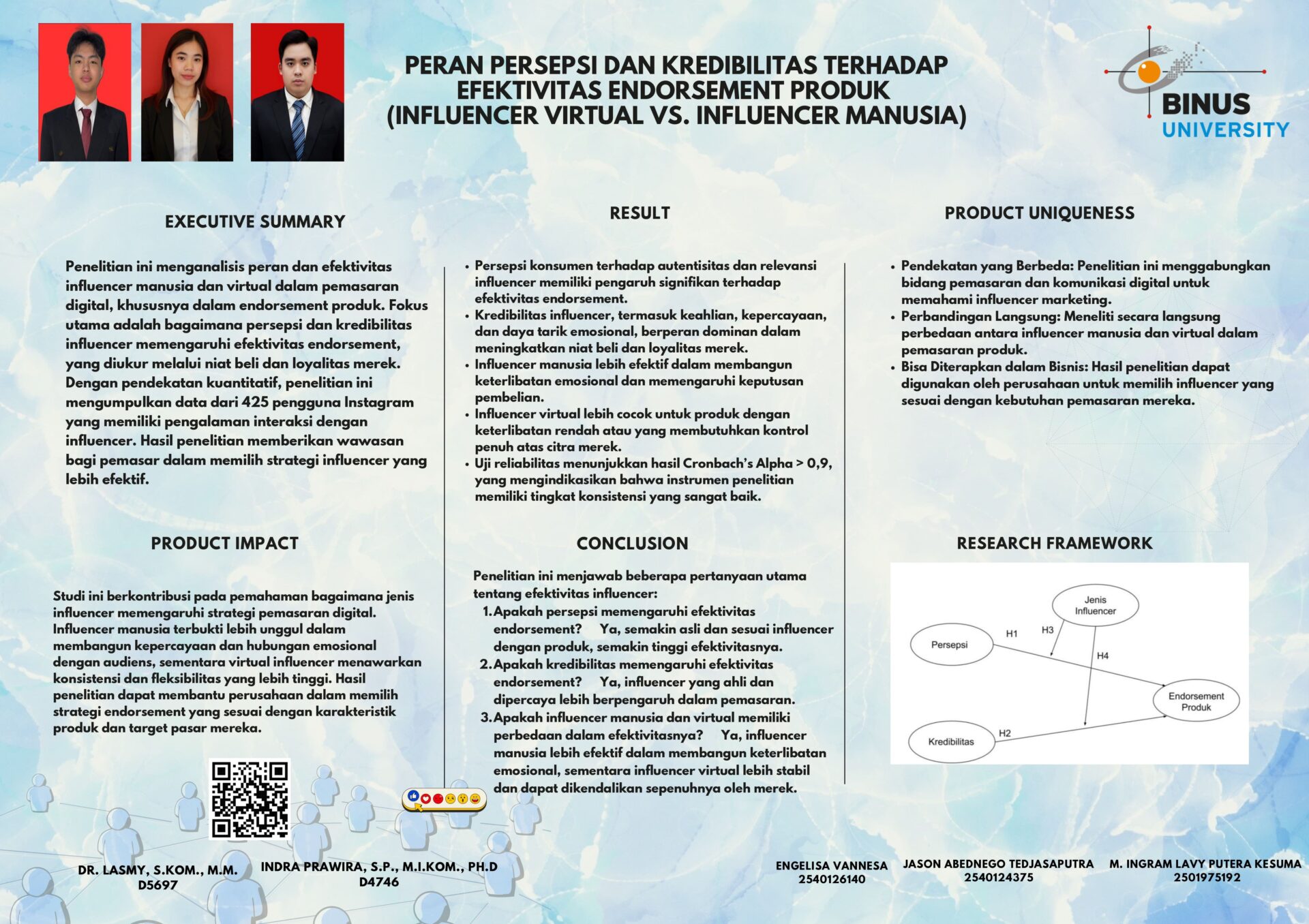 PERAN PERSEPSI DAN KREDIBILITAS TERHADAP EFEKTIVITAS ENDORSEMENT PRODUK (INFLUENCER VIRTUAL VS. INFLUENCER MANUSIA)
