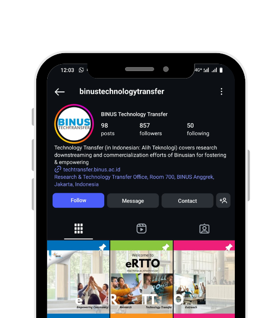 Catch up on our latest Instagram updates on @binustechnologytransfer 