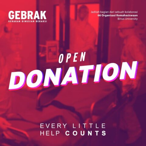 GEBRAK; Kolaborasi UKM BINUS Bagi Pejuang COVID-19