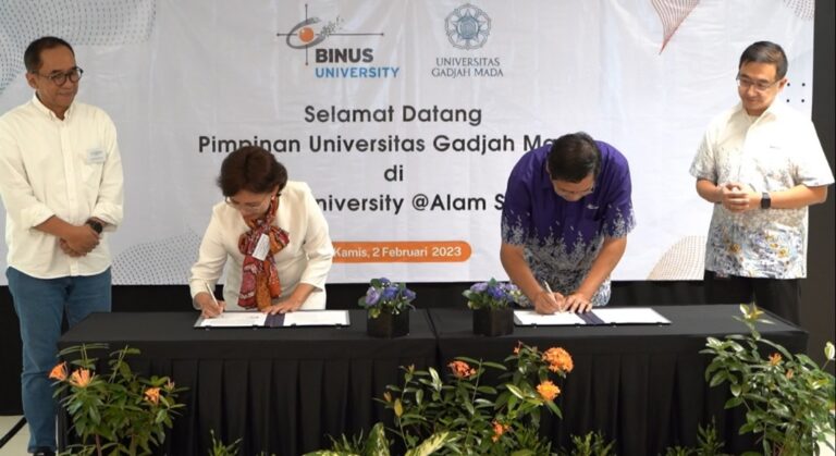 MOU Kolaborasi ditandatangani oleh Rektor BINUS UNIVERSITY dan Rektor Universitas Gadjah Mada