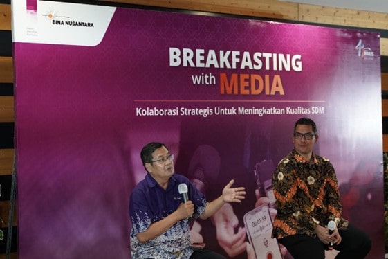 Rektor BINUS UNIVERSITY, Prof. Dr. Ir. Harjanto Prabowo, M.M., dalam peluncuran BINUS Media Partnership Program.