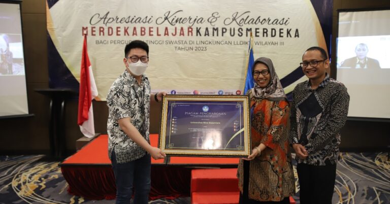BINUS University menerima apresiasi kinerja dan kolaborasi dari Lingkungan Lembaga Layanan Pendidikan Tinggi Wilayah III Jakarta.